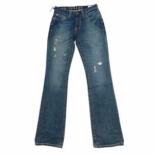 SOUTHERN THREAD NWT Medium Wash Low Rise Slim Fit The Grayson Bootcut Jeans 28L